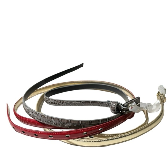NWT New York & Co and Target Skinny Belt Bundle Faux Leather Women's Size Large - Picture 1 of 13